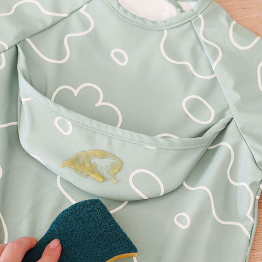 Beaba 2-in-1 Bib with Removable Sleeves (4m+) - Sage Green