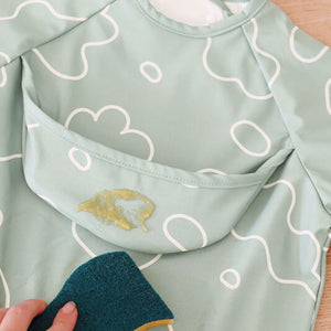 Beaba 2-in-1 Bib with Removable Sleeves (4m+) - Sage Green