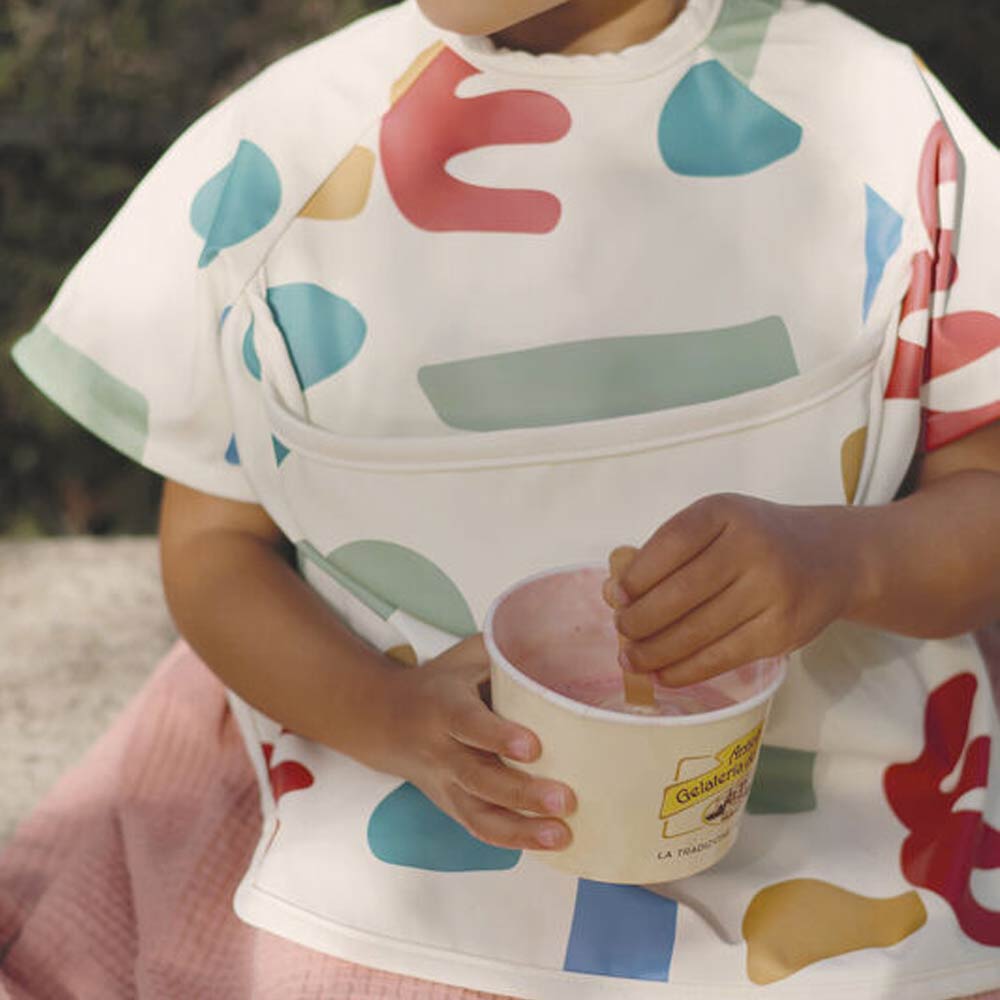 Beaba 2-in-1 Bib with Removable Sleeves (4m+) - Multi Color