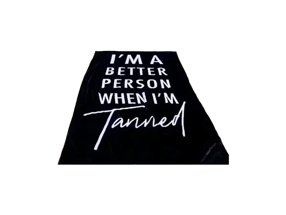 Yellow Events Beach Towel Tanned