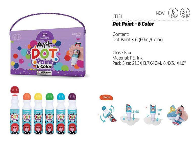 Belo Shops Art Dot Paint (3y+) - 6 Colors