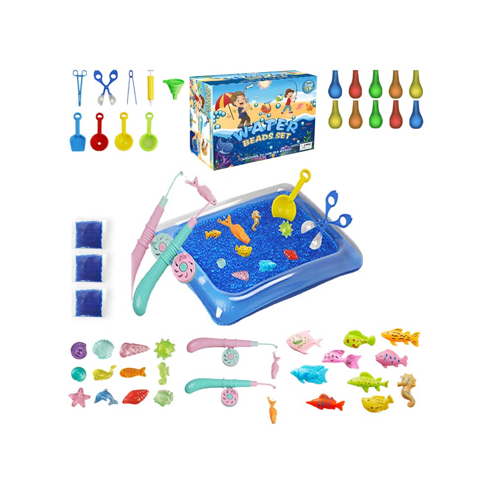 Water Beads Set: Transforms any space into an exciting underwater adventure, catch colorful fish, discover sparkling  shells, and so much more.