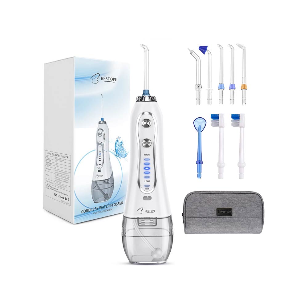 Bestope Cordless Water Flosser with Case - White