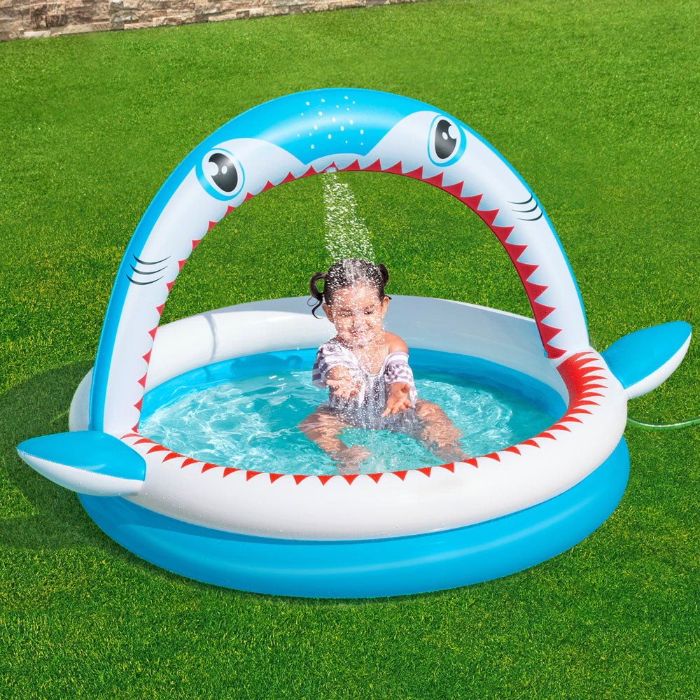 aBestway Sharktastic Sprinkler Play Pool