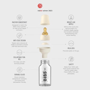 Bibs Baby Glass Bottle Slow Flow 110ml