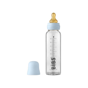 Bibs Baby Glass Bottle Slow Flow 225ml - Blue