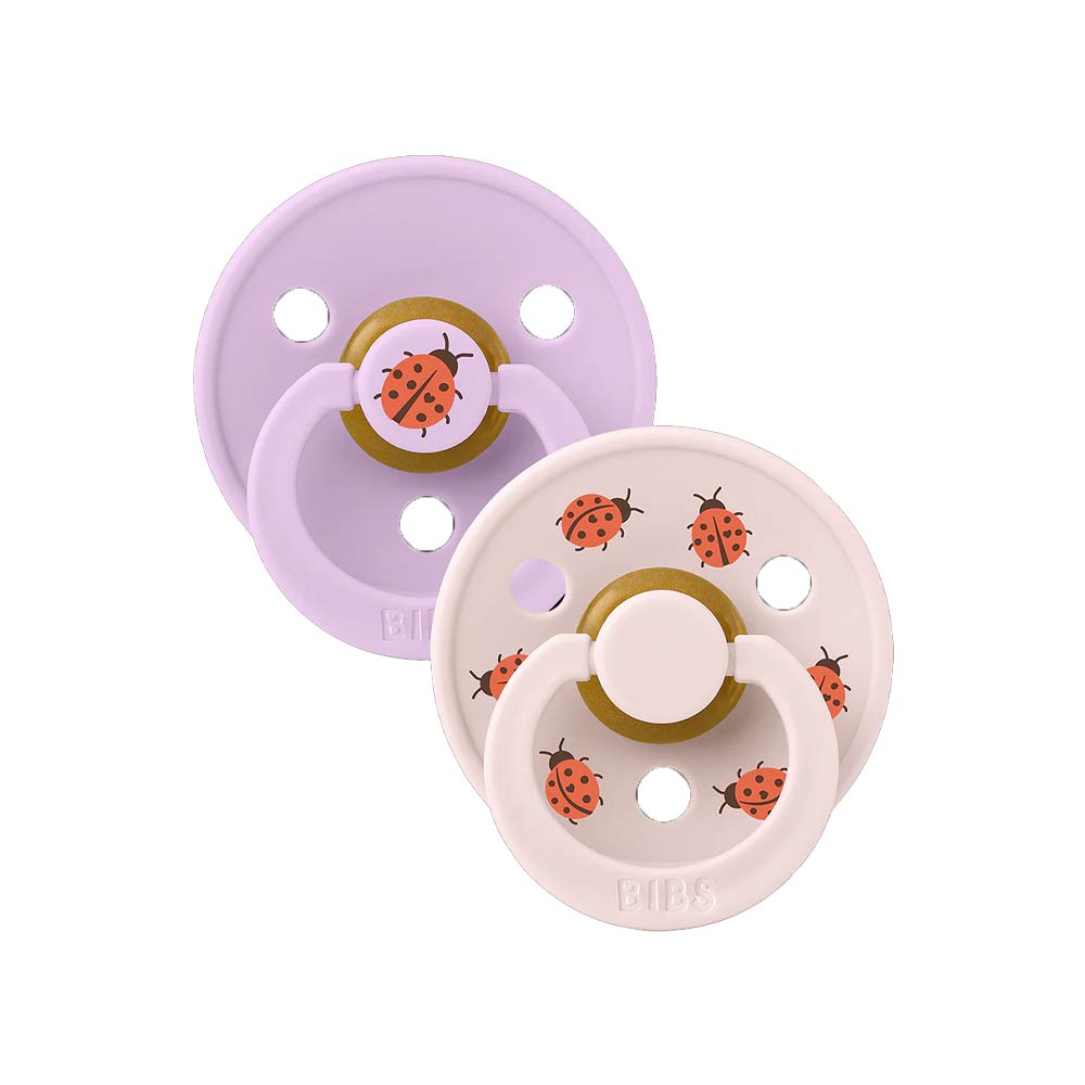 Bibs Colour Latex Pacifier Size 2 Ladybug/Violet Sky Mix - 2 Pcs