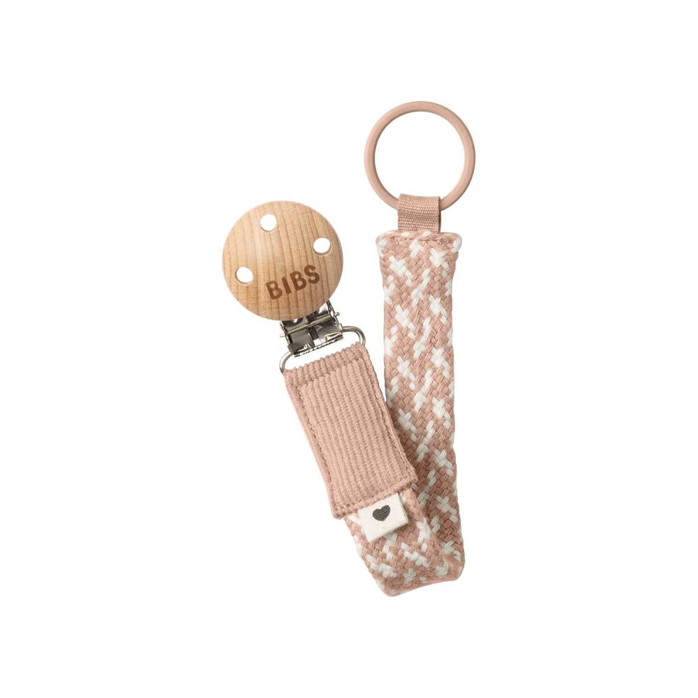 Bibs Pacifier Clip - Blush/Ivory