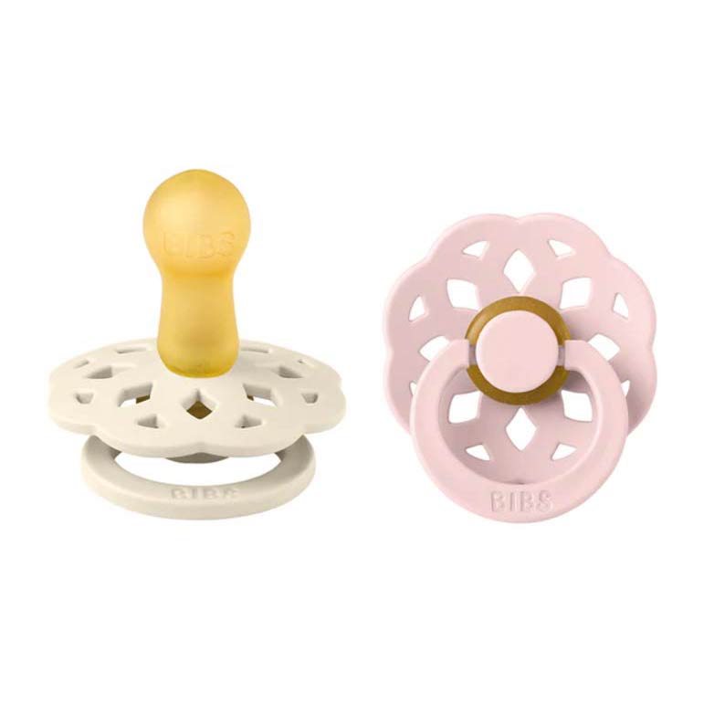 Bibs Boheme Latex Pacifier Size 2 Ivory/Blossom (6m+) - 2 pcs