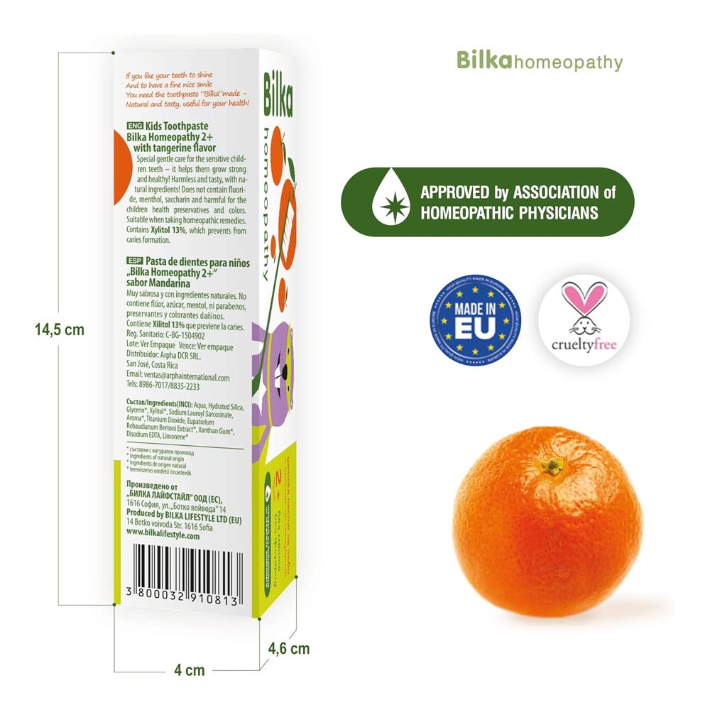 Bilka Homeopathy Kids Toothpaste With Tangerine Flavor 50ml (2+Yrs)
