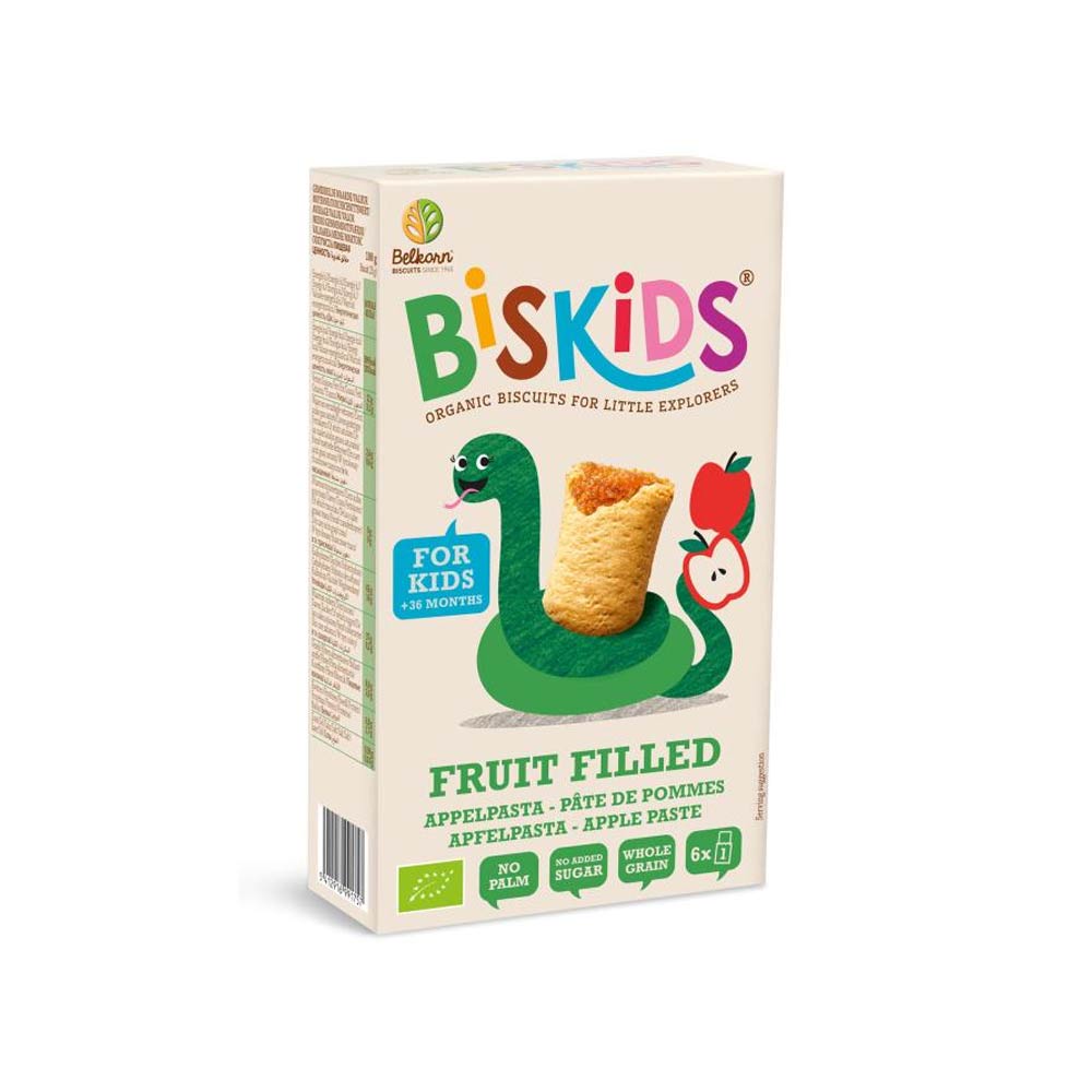 Belkorn Biskids Organic Apple Filled for Kids Biscuits (36m) - 120g