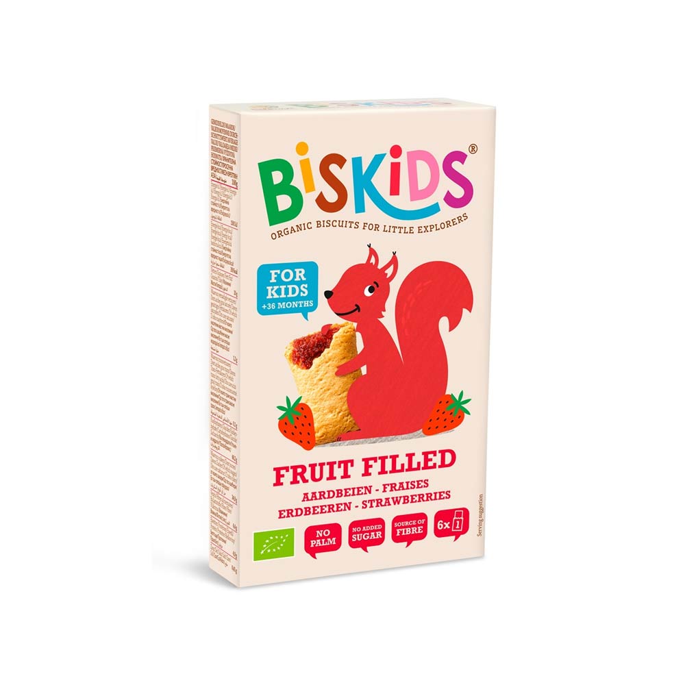 Belkorn Biskids Fruit Filled Biscuits for Kids (36m+) Strawberries - 120g