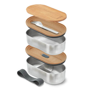 Black+Blum Stainless Steel Bento Box - Almond Gray