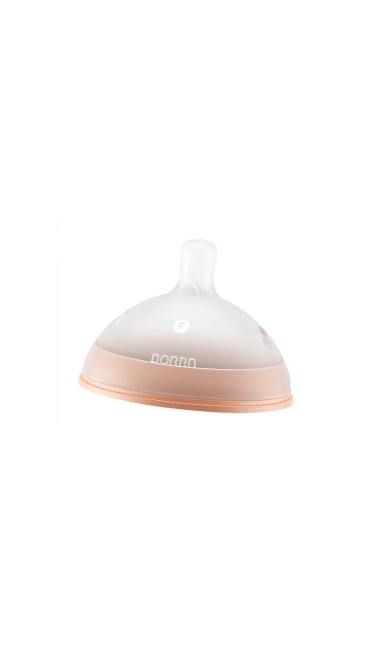 Borrn Silicone Teat Fast Flow (6m+) - Orange