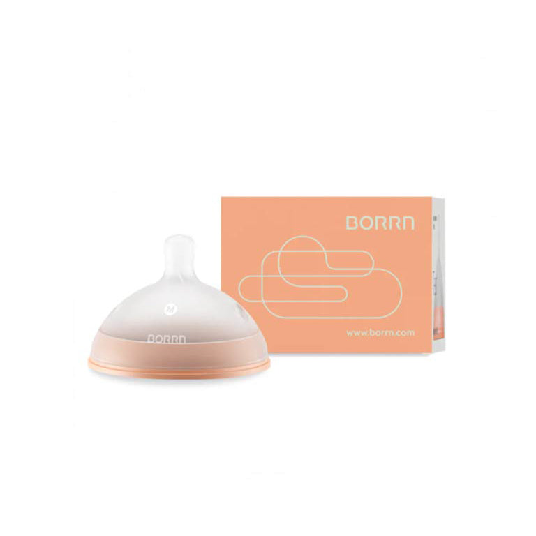 Borrn Silicone Teat Medium Flow (3m+) - Orange