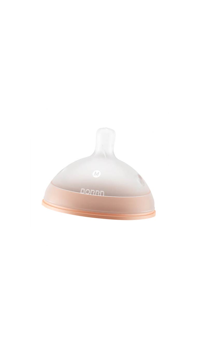 Borrn Silicone Teat Medium Flow (3m+) - Orange