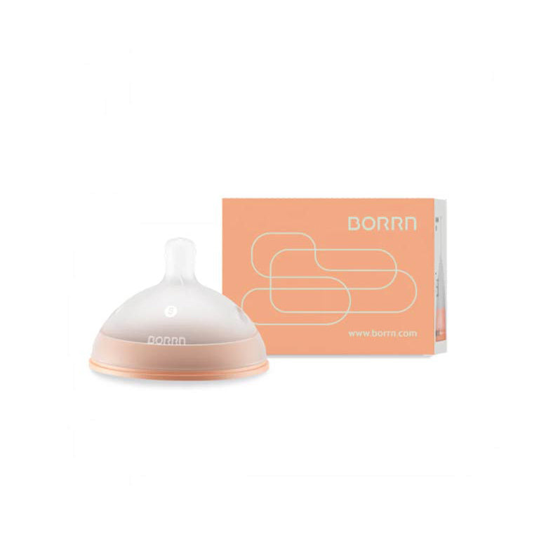Borrn Silicone Teat Slow Flow (0m+) - Orange