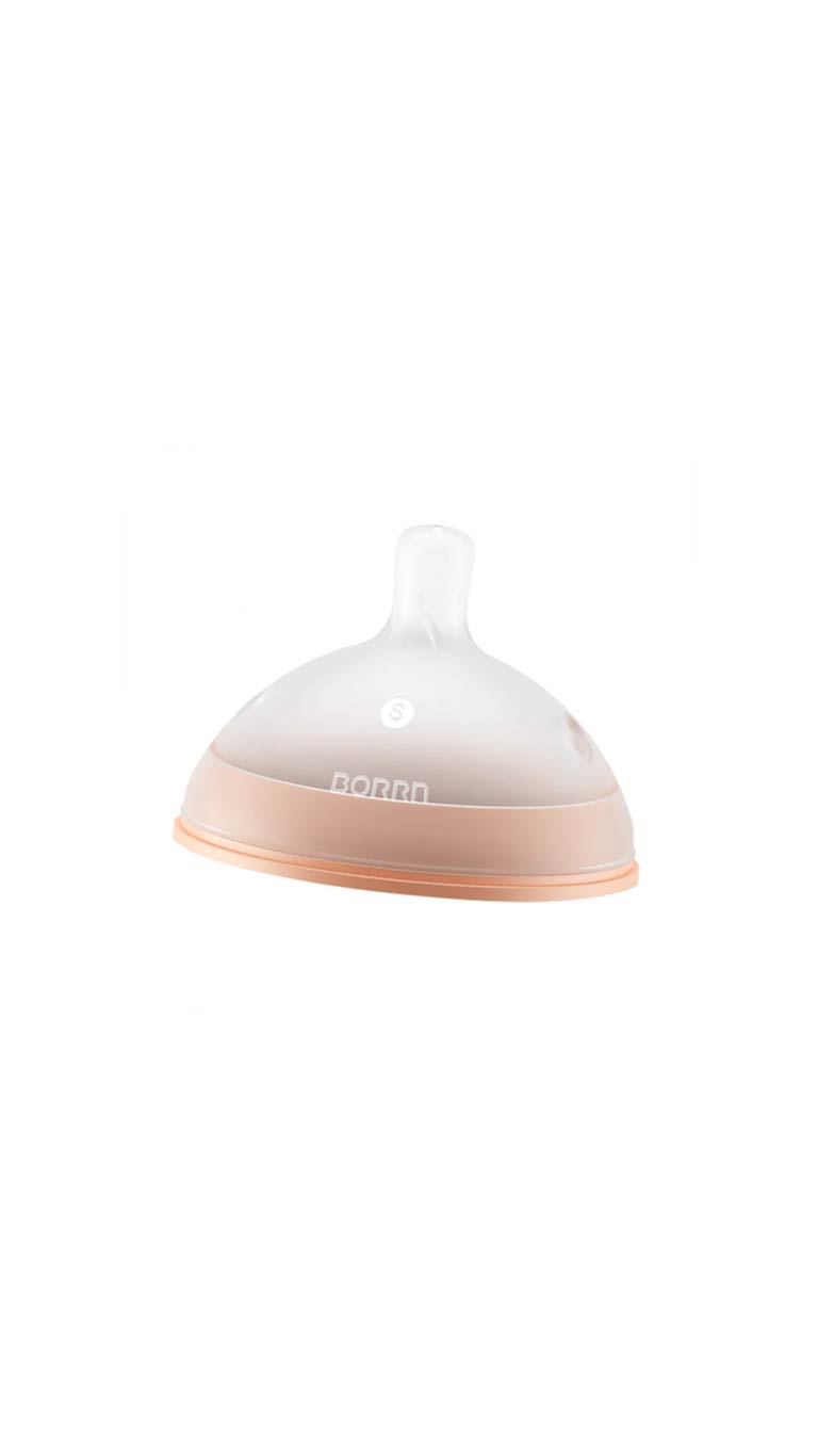Borrn Silicone Teat Slow Flow (0m+) - Orange