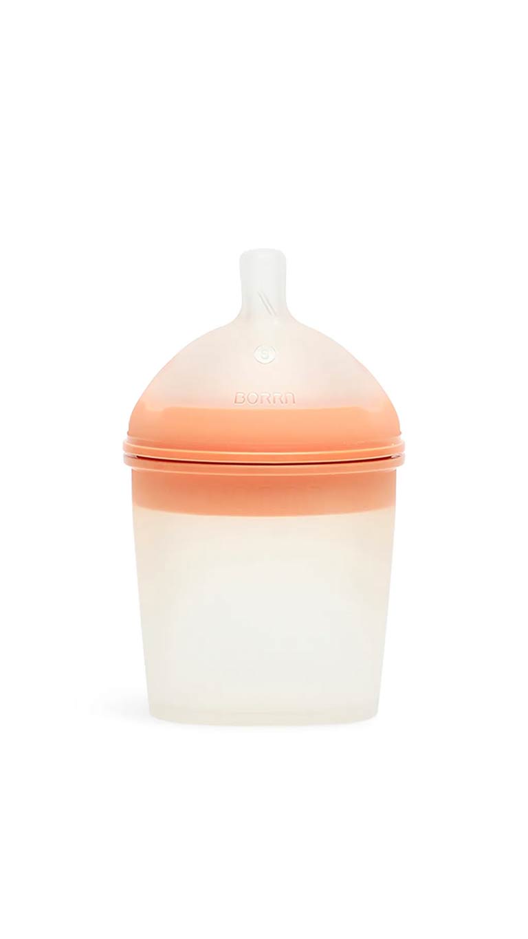 Borrn Silicone Non Toxic Feeding Bottles Orange - Pack of 4