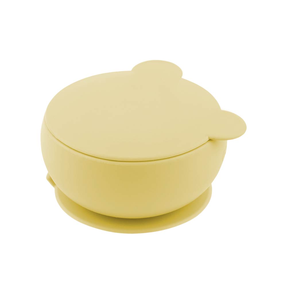Minikoioi Bowly Stay-Put Suction Bowl with Lid - Mellow Yellow