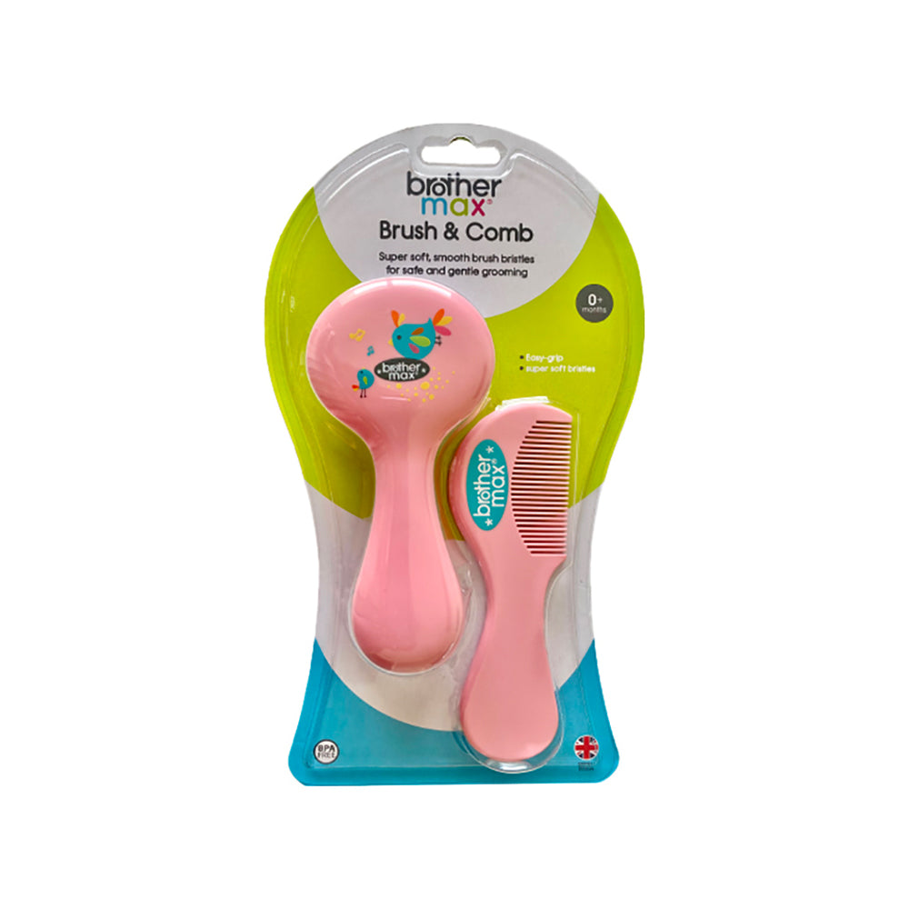 Brother-max---Super-Soft-Brush-&-Comb-2pcs-Set---Pink