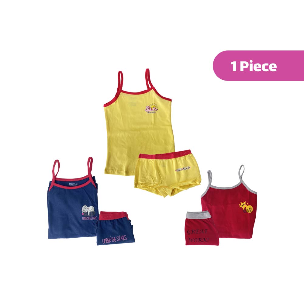 Dice Girls Underwear Set, Tank Top + Bikini (Mix Color) - 1 Piece