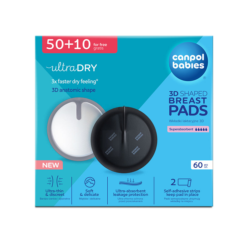 Canpol Babies 3D Shaped Breathable Breathable Breast Pads (Black) - 60 Pads