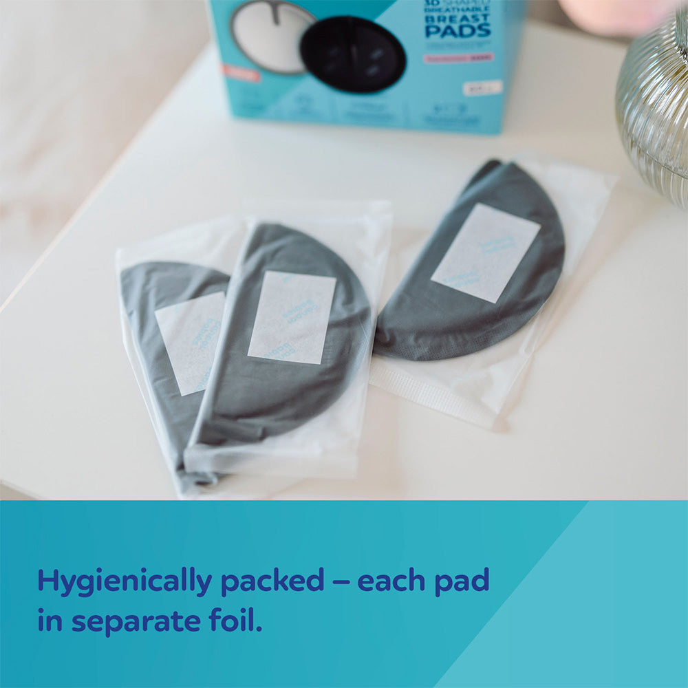 Canpol Babies 3D Shaped Breathable Breathable Breast Pads (Black) - 60 Pads