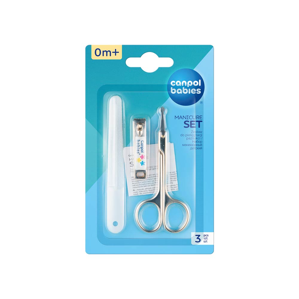 Canpol Babies Manicure Set, Scissors with Nail Clipper & Nail File - 3 Pcs