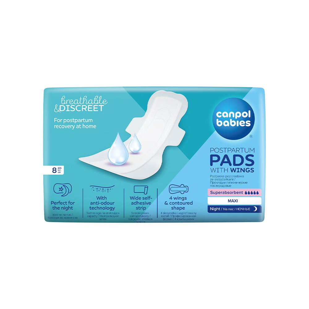 Canpol Babies Postpartum Pads with Wings (Maxi) for Night - 8 Pads