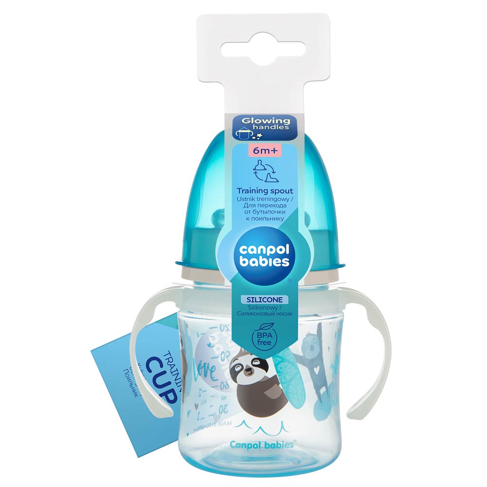 Canpol Babies Silicone Training Spout with Glow Handles (6m+) 120ml - Blue