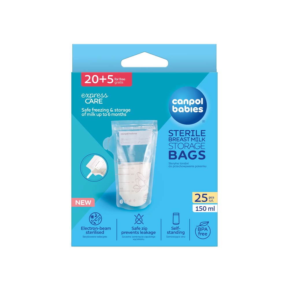 Canpol Babies Sterile Breast Milk Storage Bags 150ml - 25 Bags
