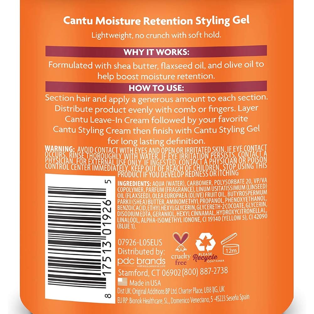 Cantu Moisture Retention Styling Gel with Flaxseed and Olive Oil 524g