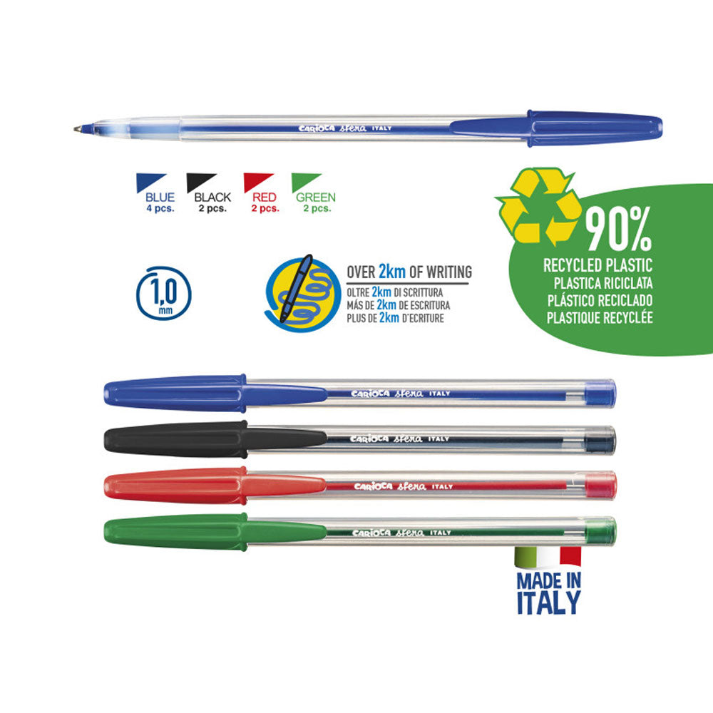 Carioca Sfera Ballpoint Pens - 10 Pcs