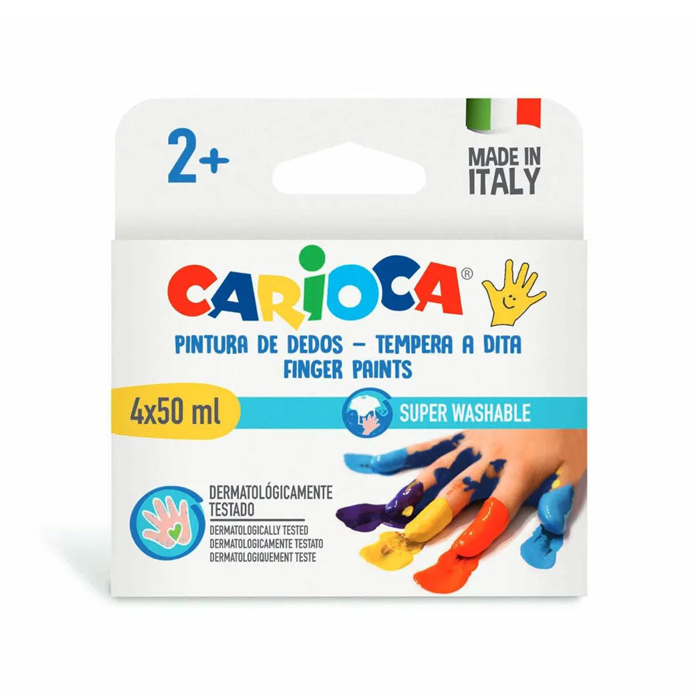 Carioca Super Washable Finger Paints (2Yrs+) - 4 Pcs x 50ml