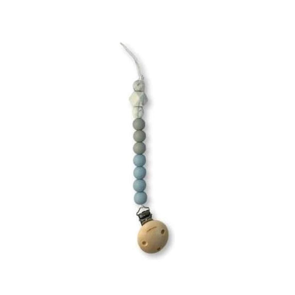 Chewies & More Chewie Clip Silicone Beads - Baby Blue, Gray & Marble