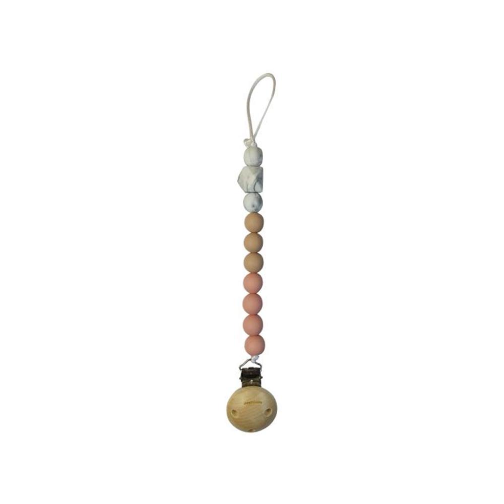 Chewies & More Chewie Clip Silicone Beads - Pink, Beige & Marble