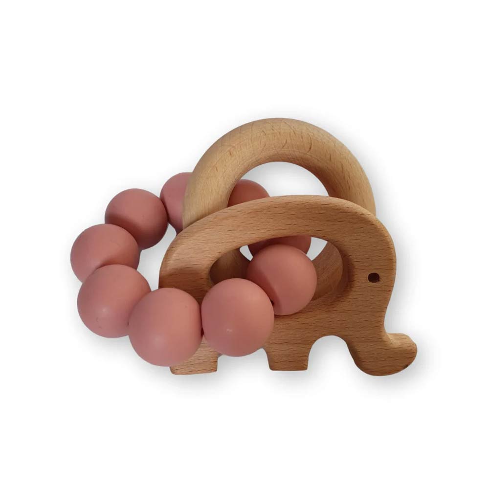 Chewies & More Play Rattle Elephant – Blush