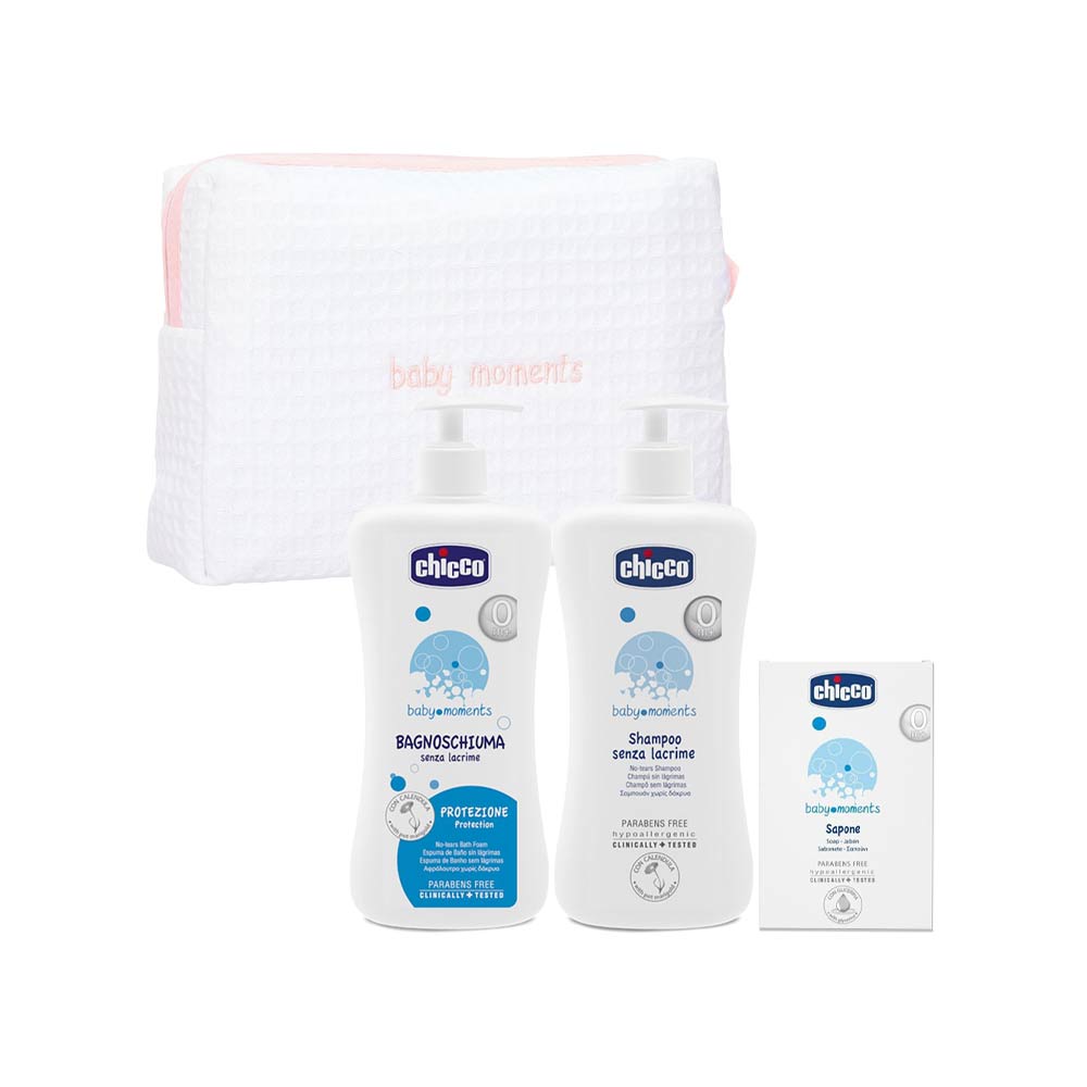 Chicco Baby Moments Set with Beauty Zip Bag - Pink