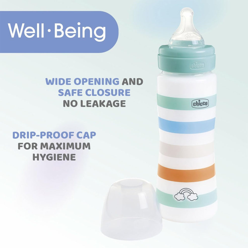 Chicco Colors Anti-Colic Fast Flow Plastic Bottle (4m+) 330ml