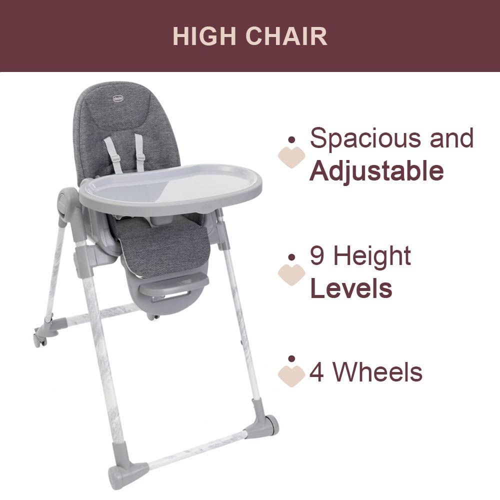 Chicco Polly Armonia Highchair (0m+) Max 40Kg - Carrara