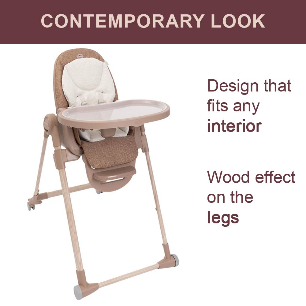 Chicco Polly Armonia Highchair (0m+) Max 40Kg - Terracotta
