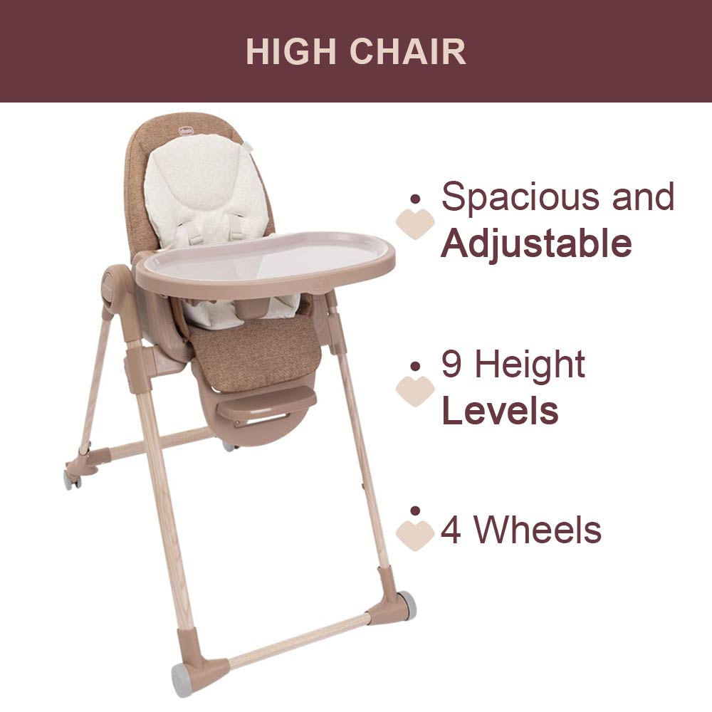 Chicco Polly Armonia Highchair (0m+) Max 40Kg - Terracotta