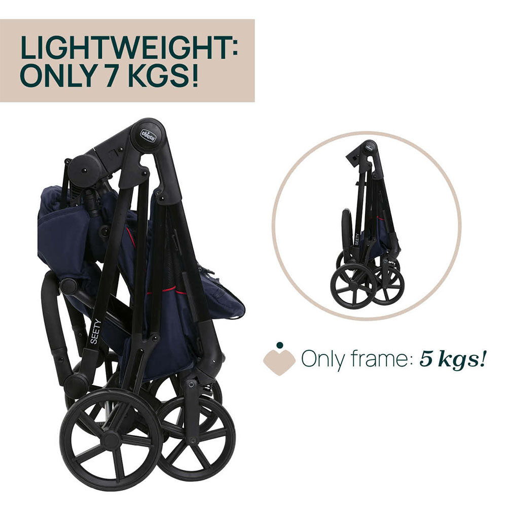 Chicco Seety Stroller (0m+) Max 22Kg - Oxford Blue