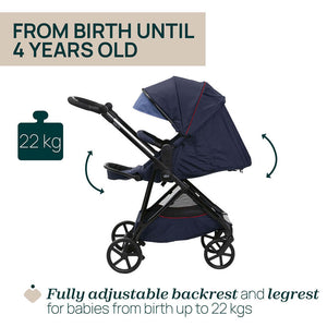 Chicco Seety Stroller (0m+) Max 22Kg - Oxford Blue