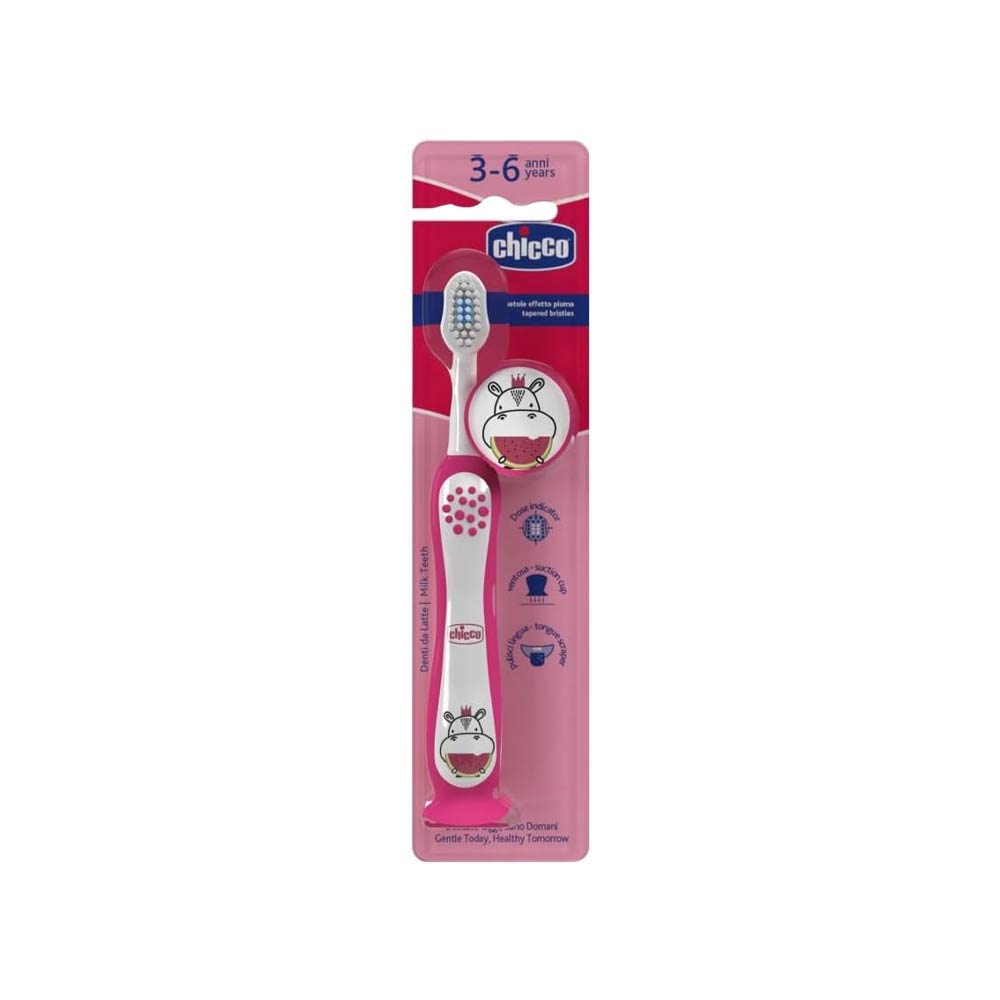 Chicco Toothbrush Hippo 3-6 Years - Pink