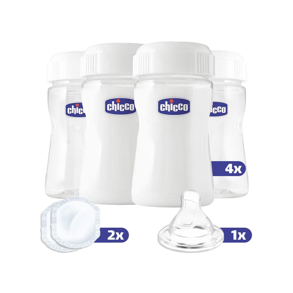 Chicco Wellbeing Multi-Use Milk Containers Set 150ml - 4 Pcs