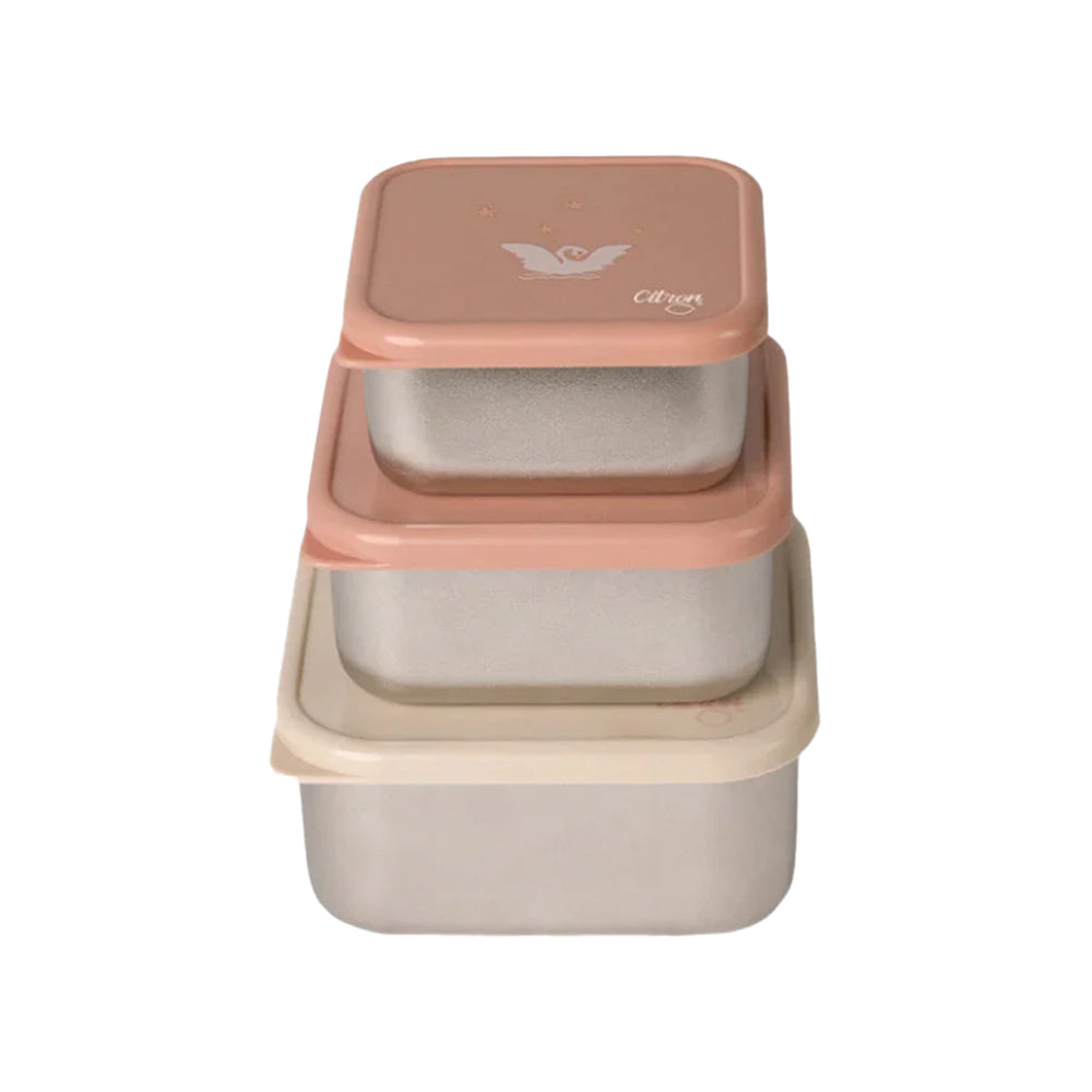Citron Stackable Stainless Steel Lunchbox (Set of 3) - Ballerina