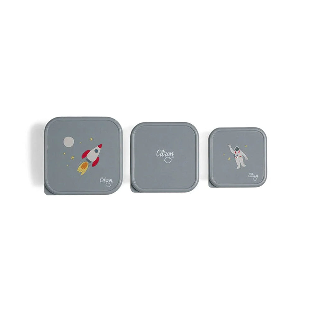 Citron Stackable Stainless Steel Lunchbox (Set of 3) - Spaceship