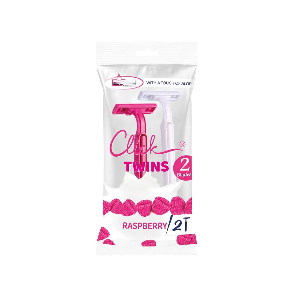 Click Twin 2 Blades Razor Raspberry - 2 Pcs